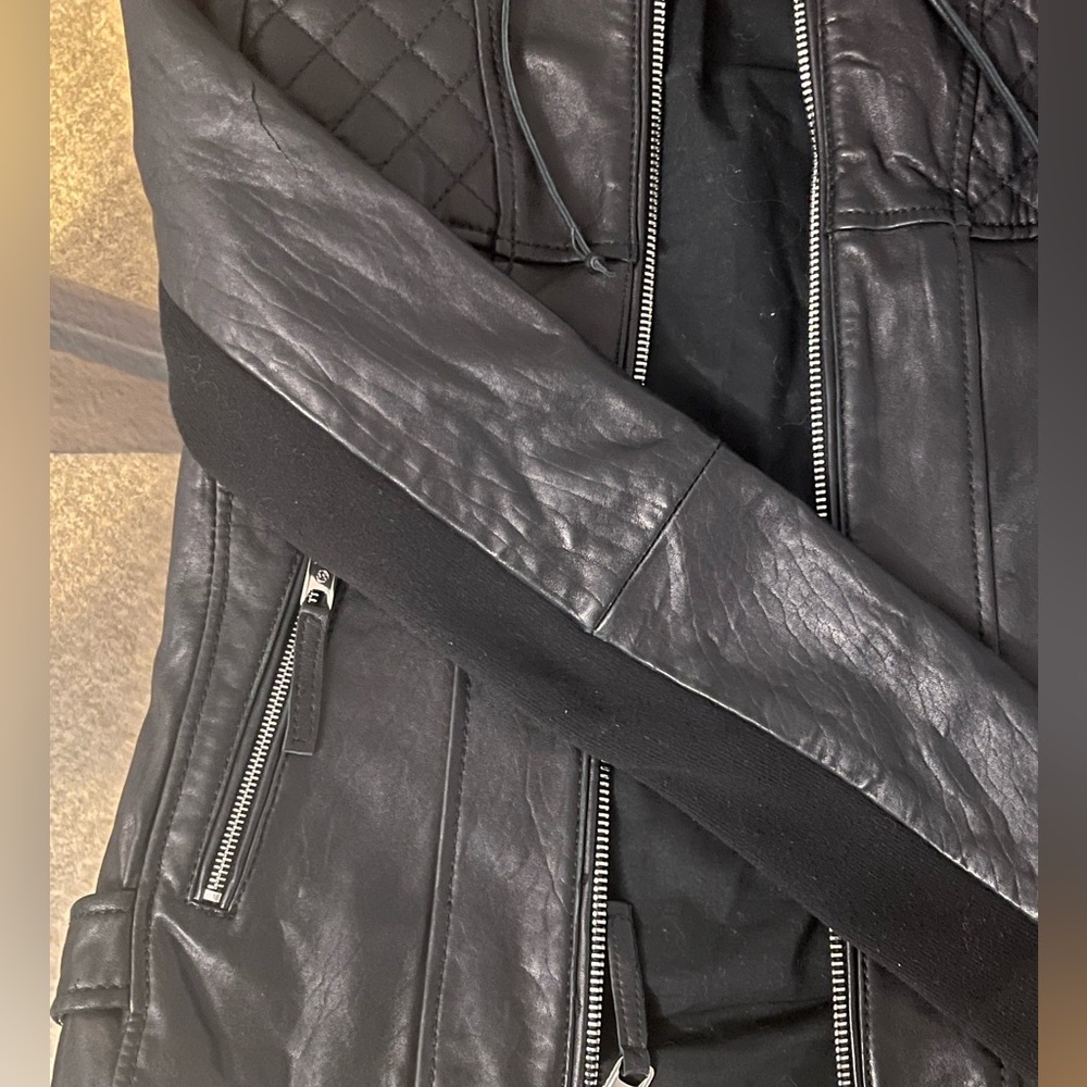 Michael Kors quilted leather jacket with hood! - Picture 2 of 5